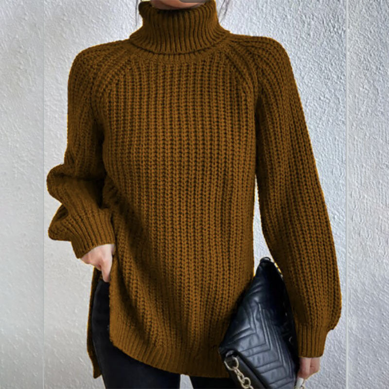Pull en Laine à Col Haut et Épais