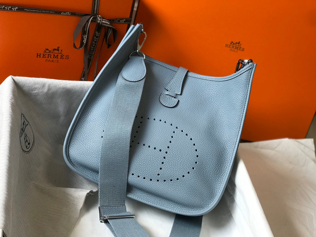 HM EVELYNE BAG 28 SAPPHIRE TOGO