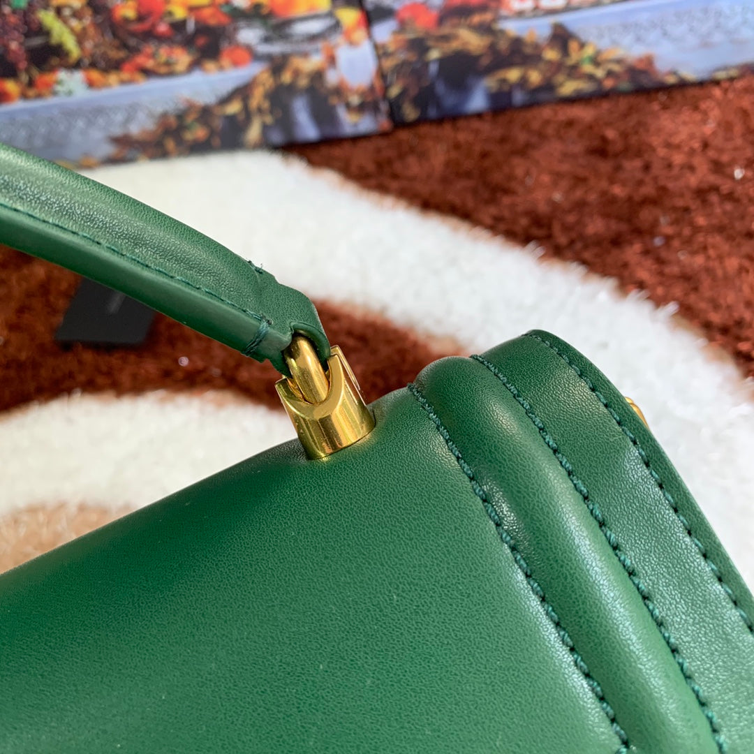 devotion 24 top-handle dark green calfskin