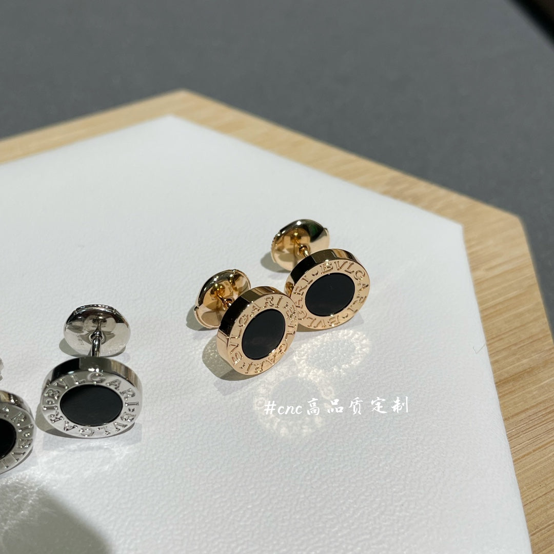 BVL EARRINGS CLUSTER BLACK GOLD PINK