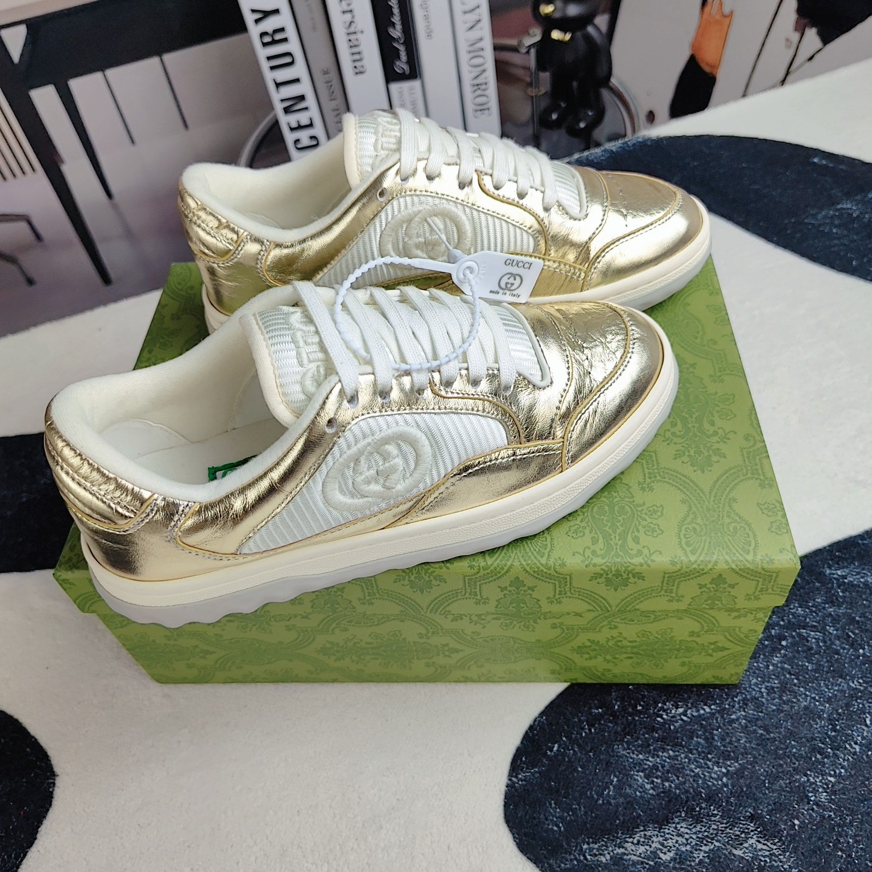 GG Men's MAC80 Sneaker Gold Cowhide 523617