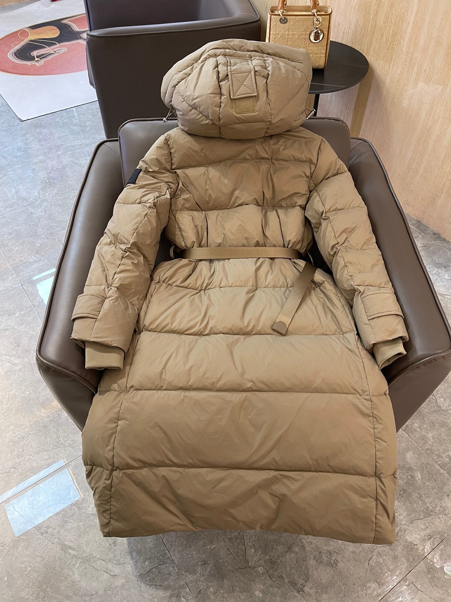Burberry 25 Long Coat Beige Down Nylon