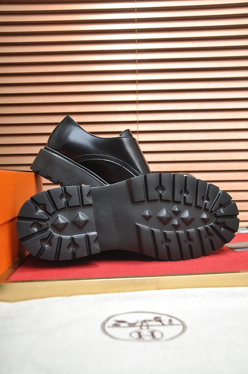HM MONK STRAP GLOSSY BLACK CALFSKIN