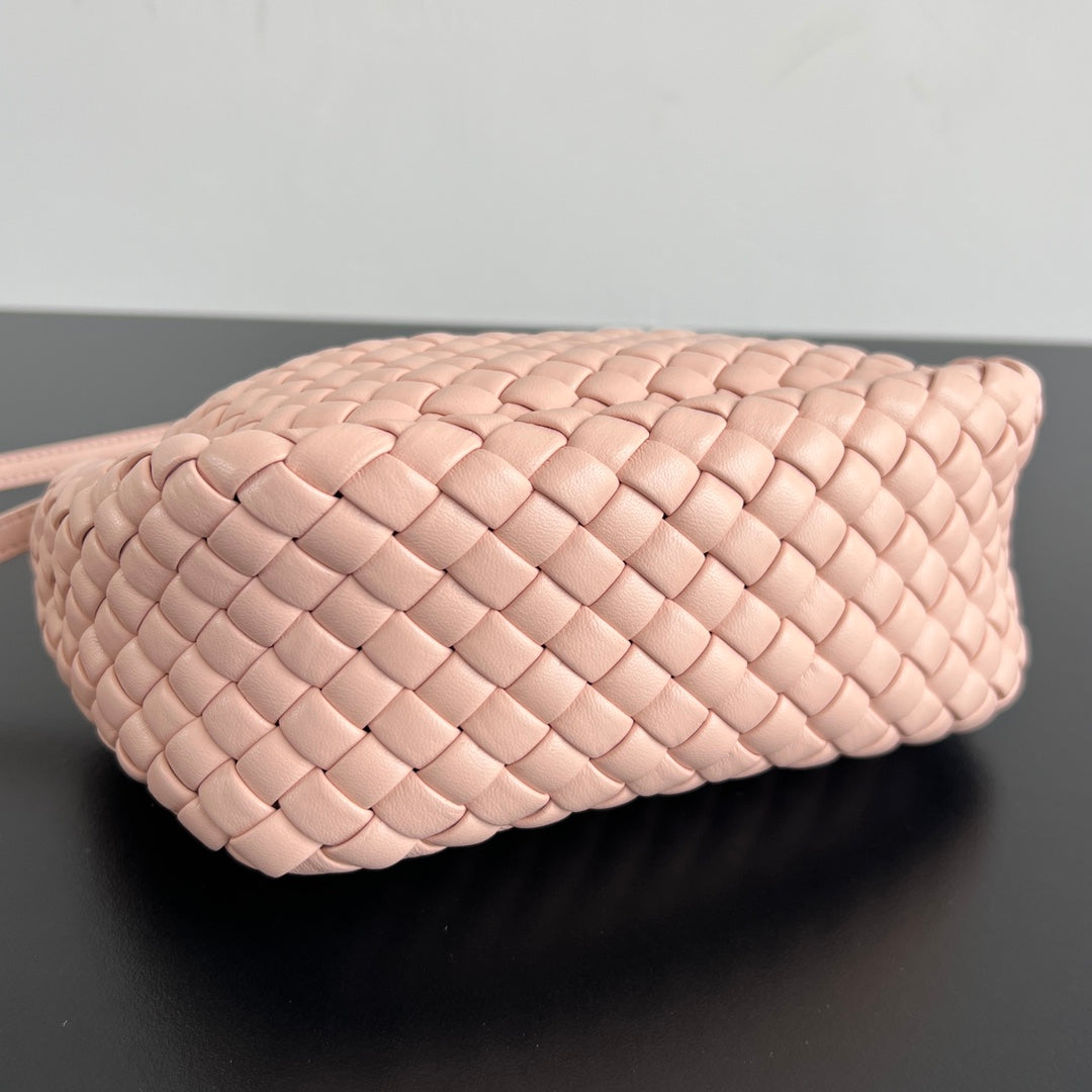 BV Small Cobble Top Handle 23cm Pastel Pink Lambskin