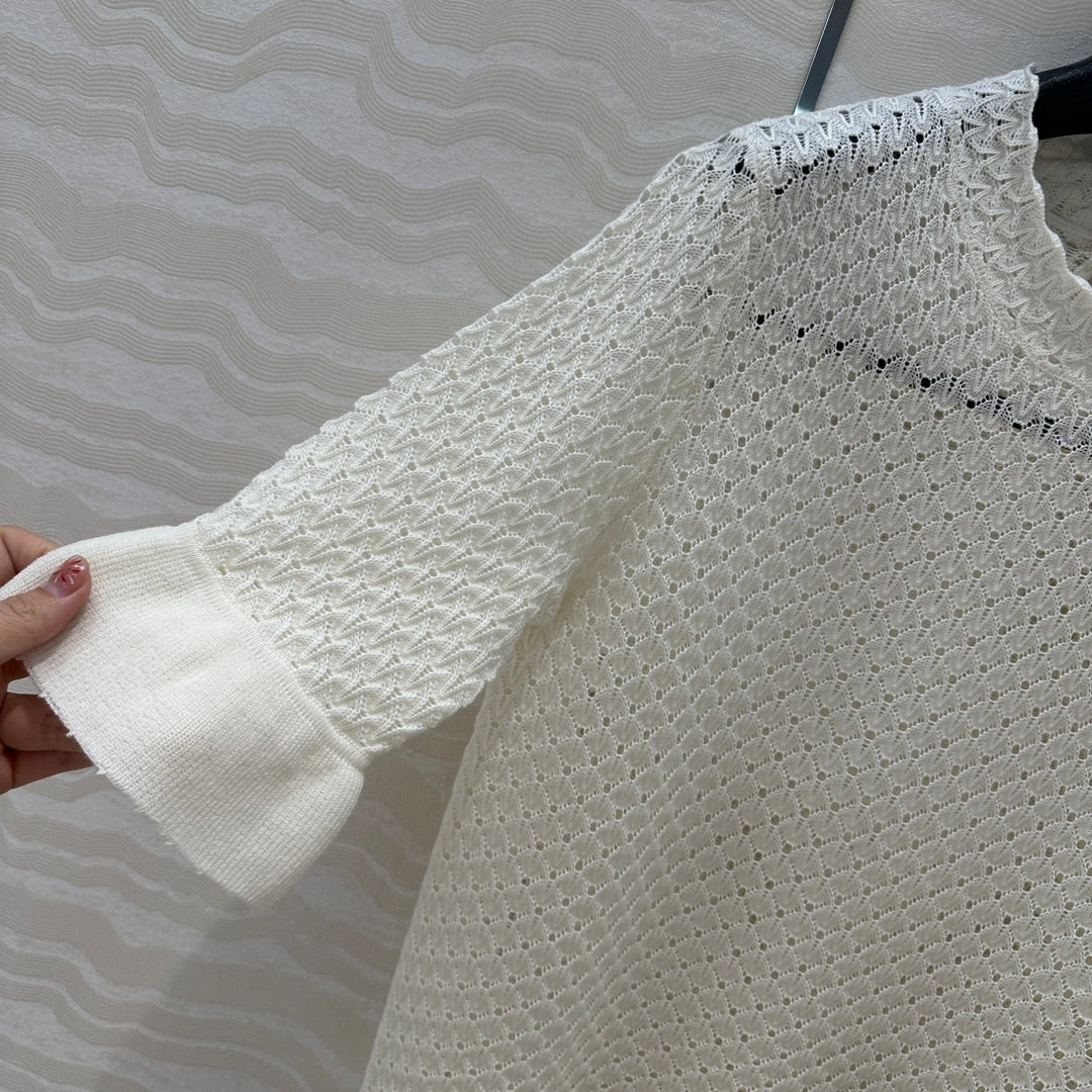 Celine 25 Hollow T-shirt White Wool