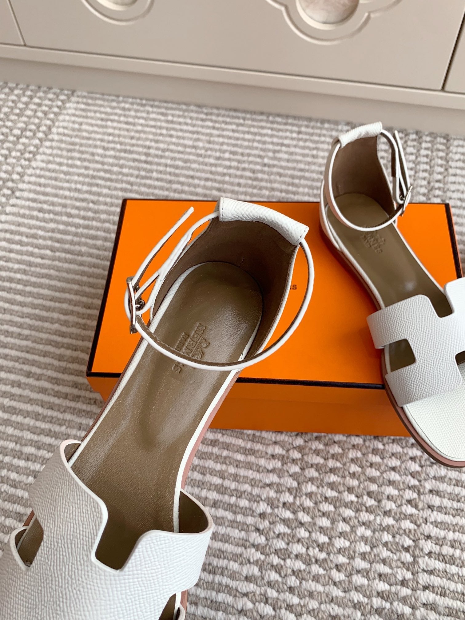 HM Santorini Sandal White Cowhide 291380