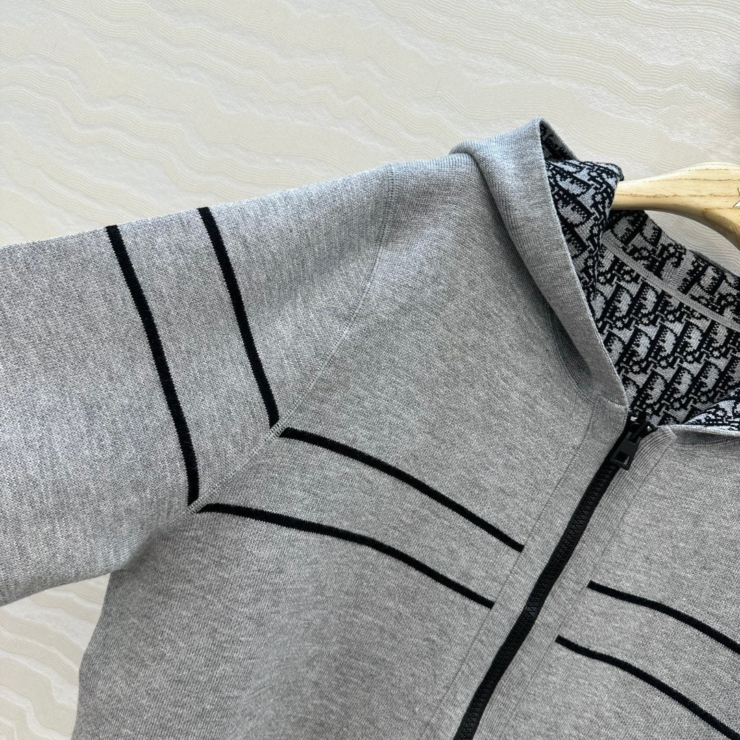 CD Hooded Jacket Grey Wool Cashmere