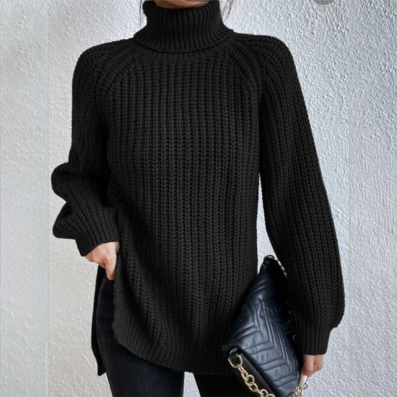 Pull en Laine à Col Haut et Épais