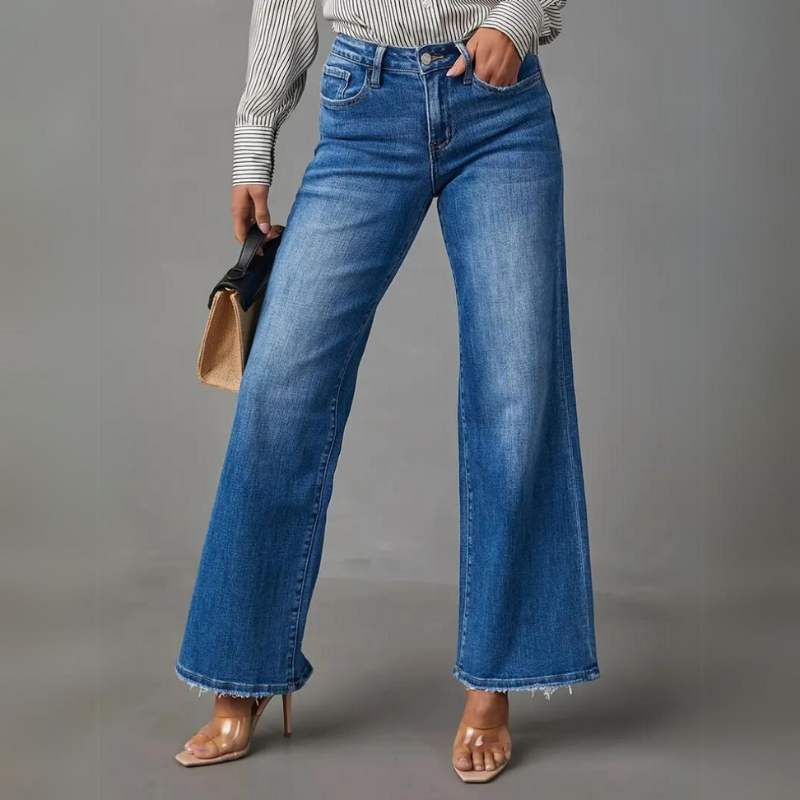 Ariel | Jeans Jambe Large Pour Femmes | Taille Haute