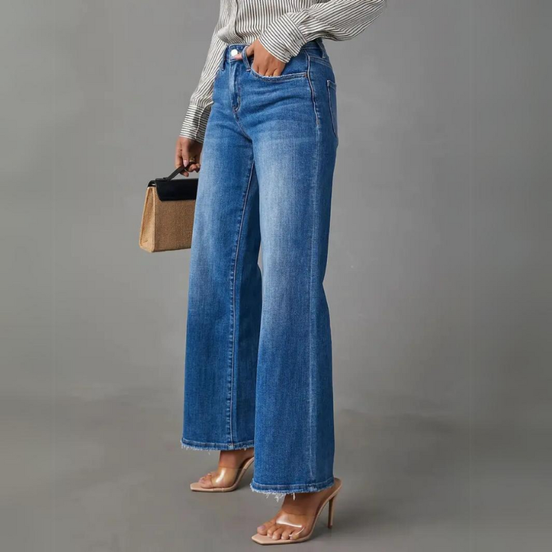 Ariel | Jeans Jambe Large Pour Femmes | Taille Haute