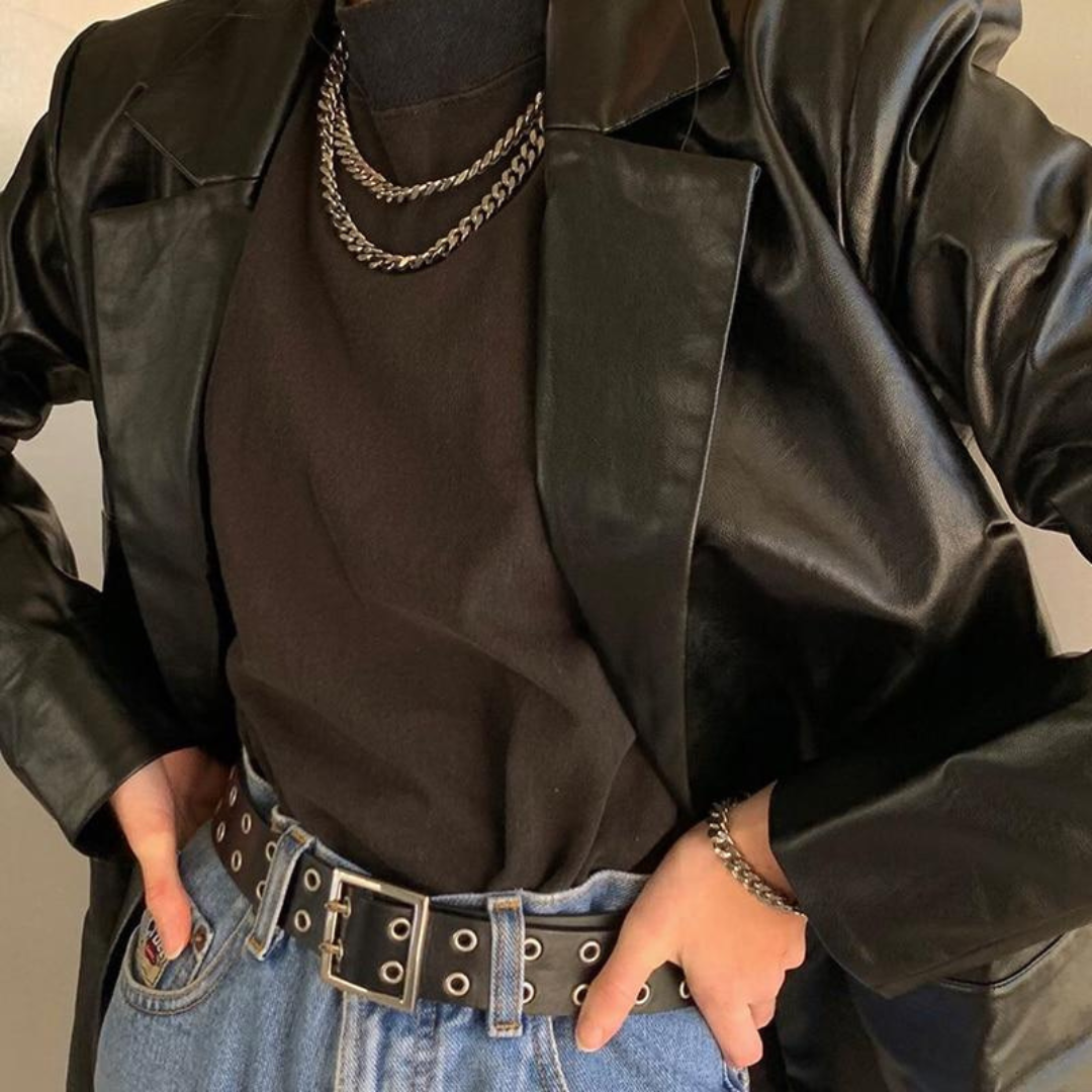 Lianna | Blazer En Cuir PU Pour Femmes | Noir