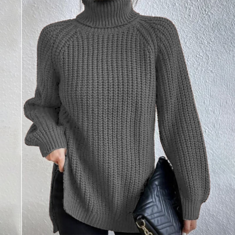 Pull en Laine à Col Haut et Épais