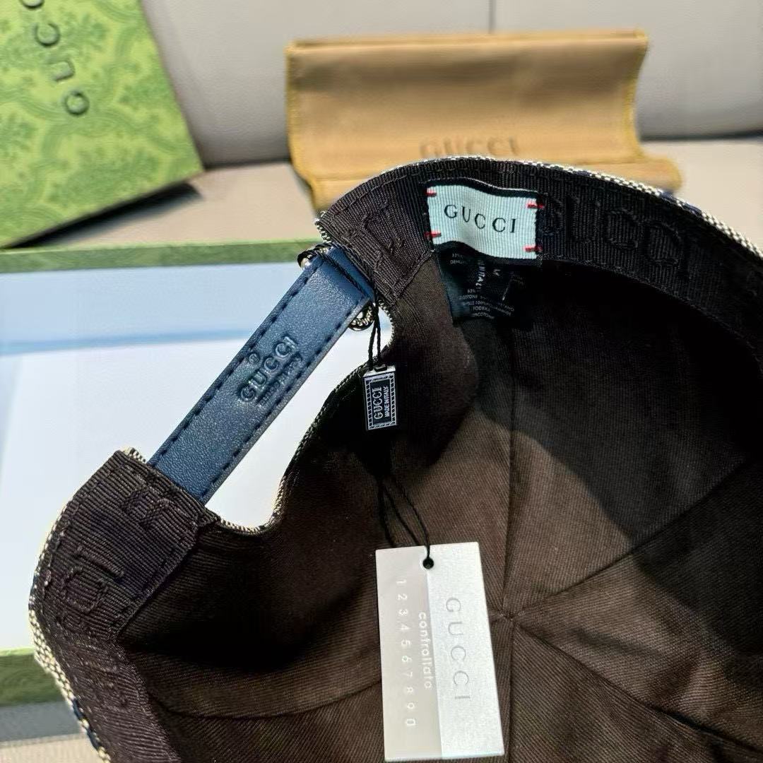 Gucci Monogram Hat Beige mix Dark Blue Canvas