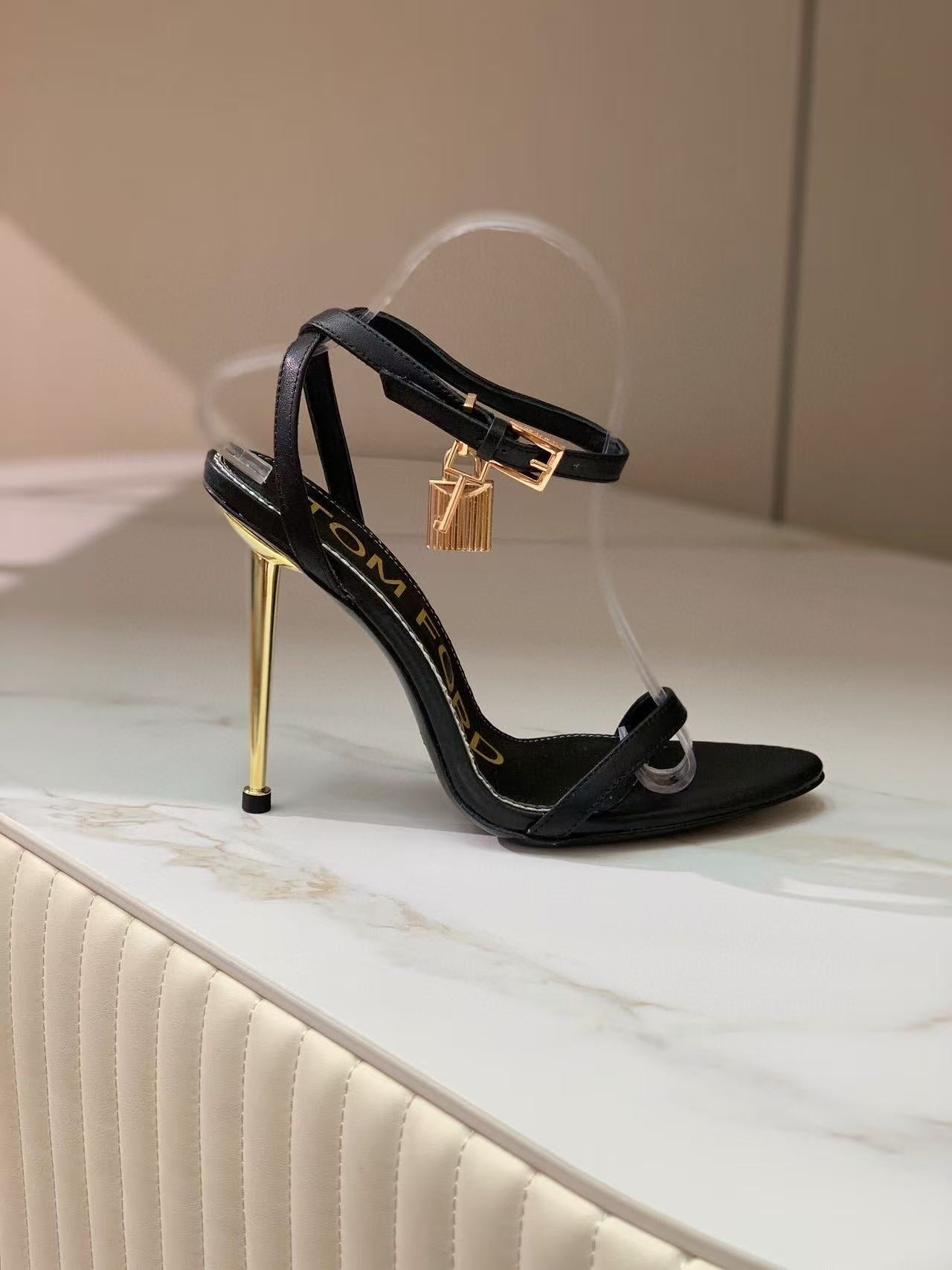 Tom Ford Heeled sandal Black Calfskin 379288