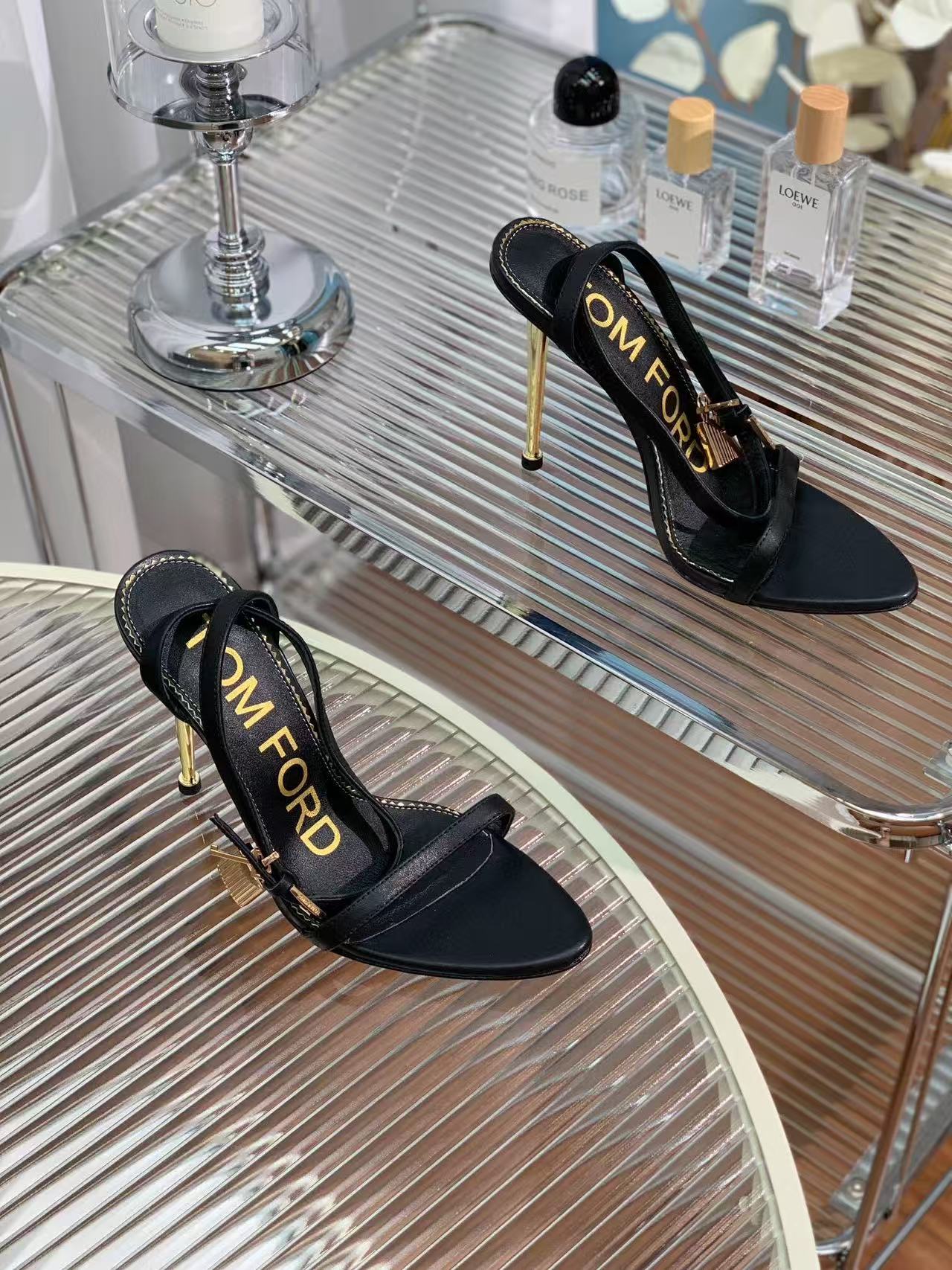 Tom Ford Heeled sandal Black Calfskin 379288