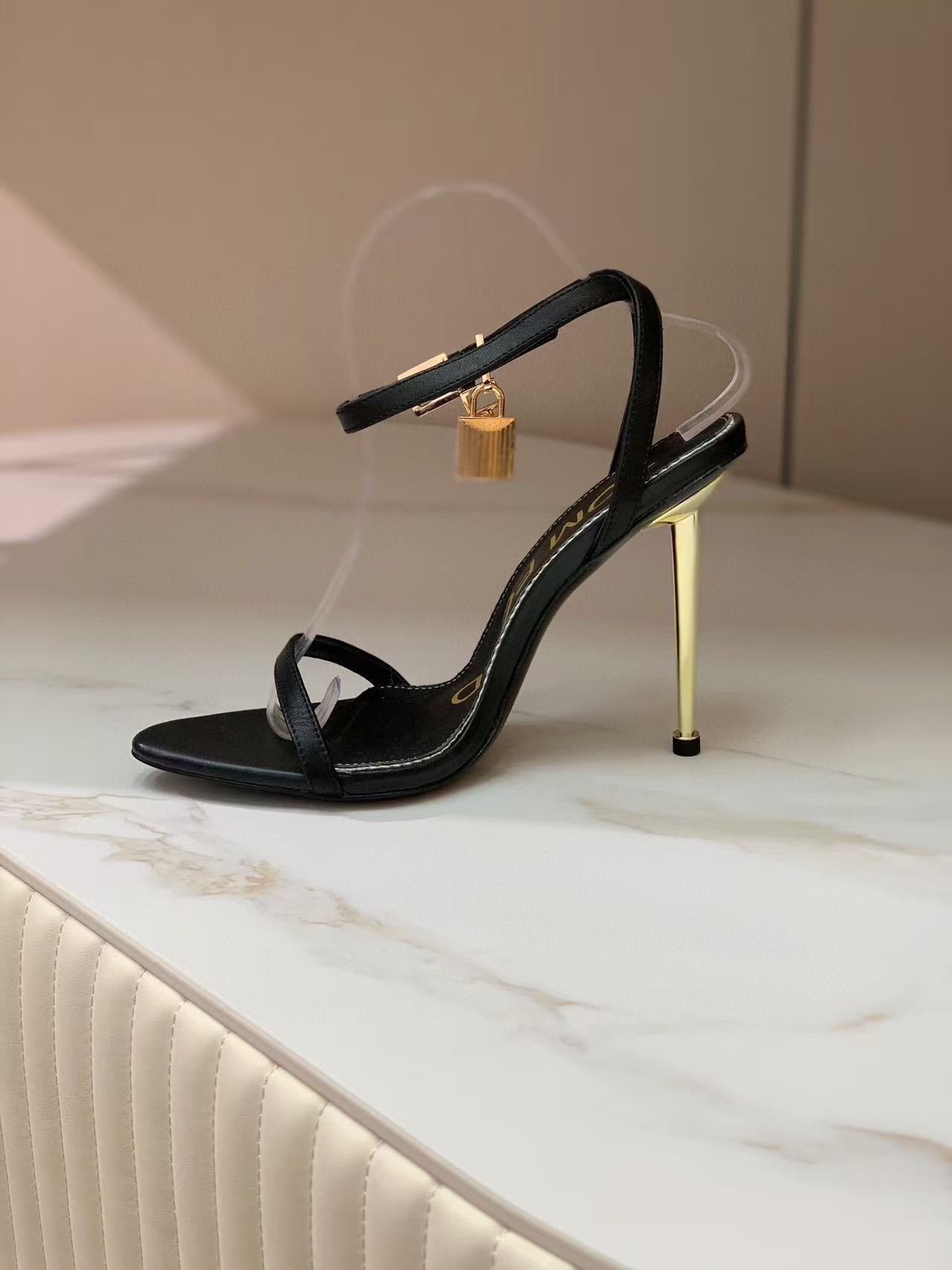 Tom Ford Heeled sandal Black Calfskin 379288