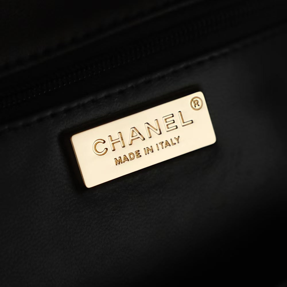 CC 25 Mini Classic Flap Bag 20cm Black Velvet Strass Gold Hardware