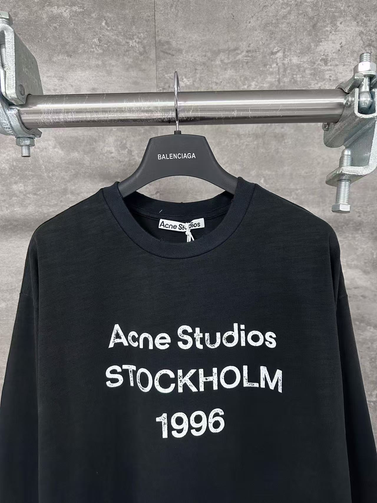 Acne Studios Logo-print Distressed T-shirt Black Cotton
