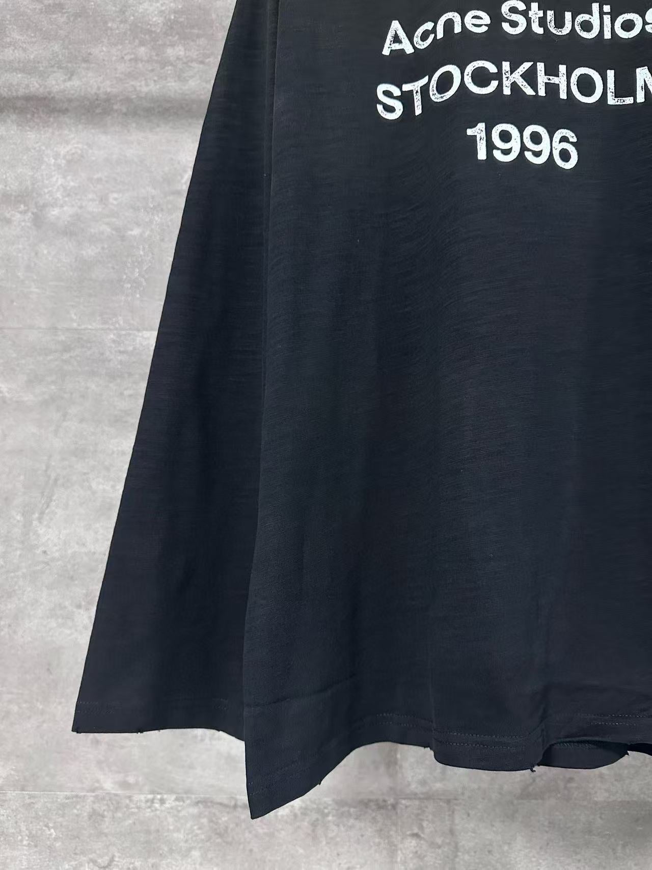 Acne Studios Logo-print Distressed T-shirt Black Cotton
