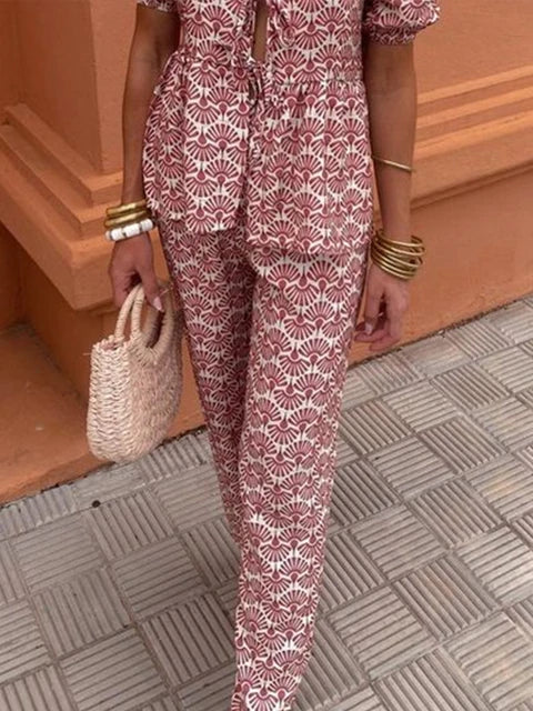 Chantal | Chemise à manches courtes et pantalon décontracté