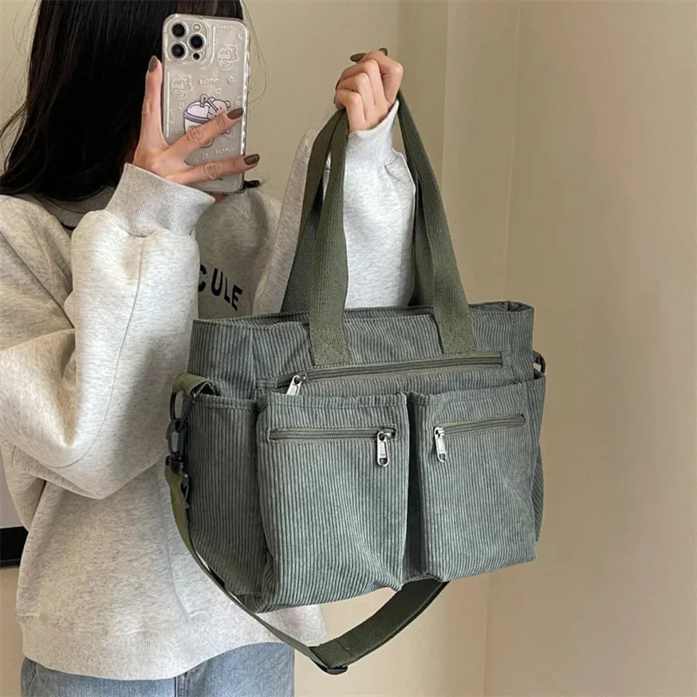 DEBORAH | Sac fourre-tout en velours côtelé