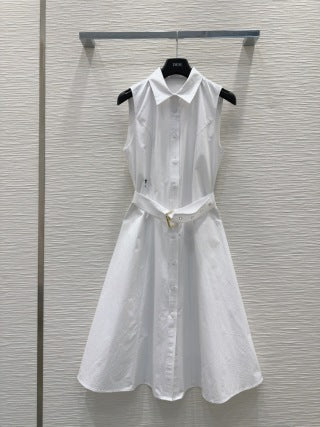CD 25 Vest Dress Black and White Cotton