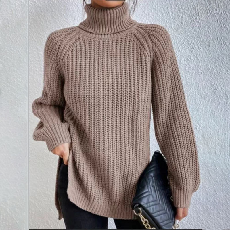 Pull en Laine à Col Haut et Épais