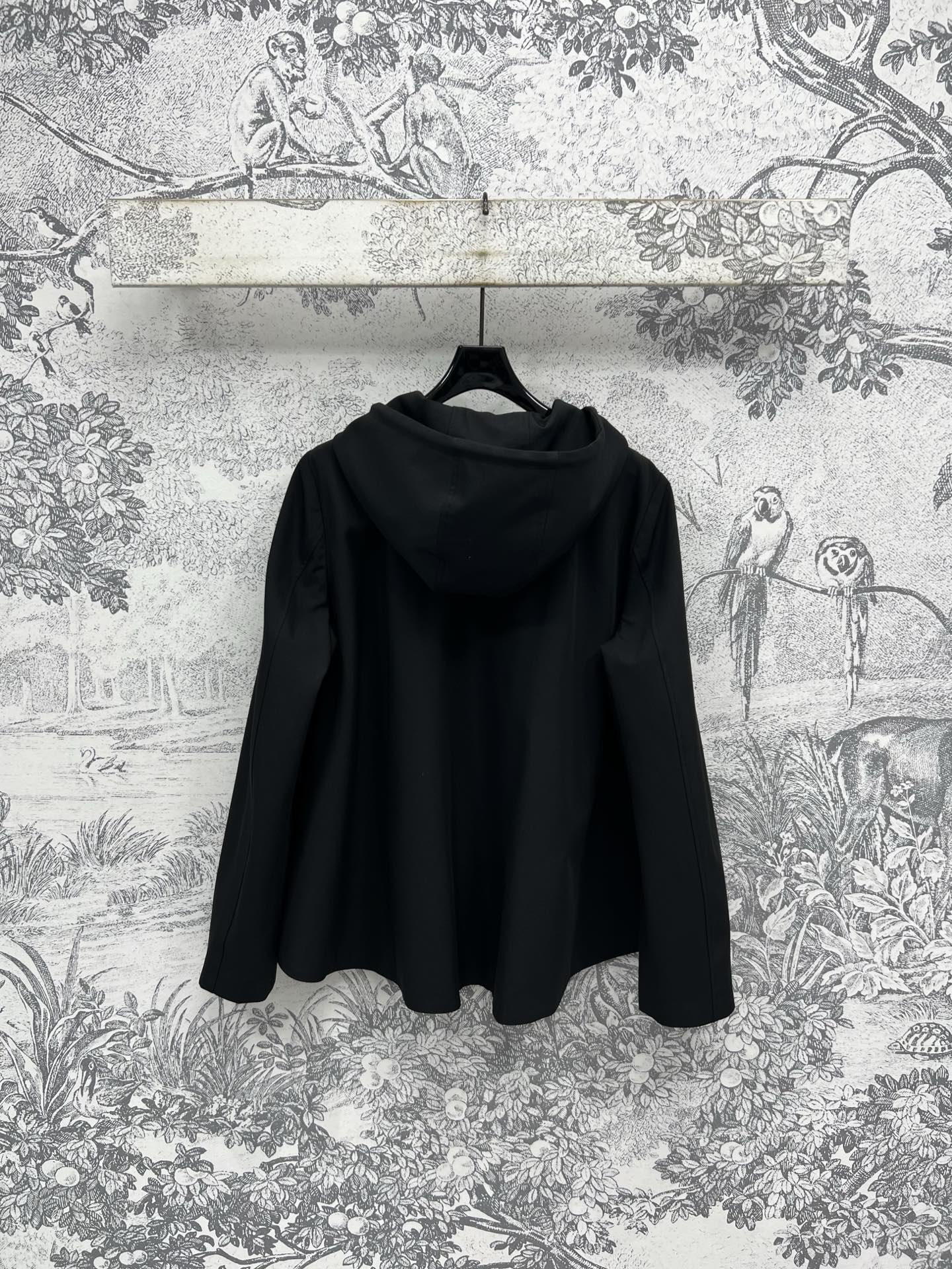Loewe 25 Hooded Zipper Long-sleeved Jacket Polyester Rayon
