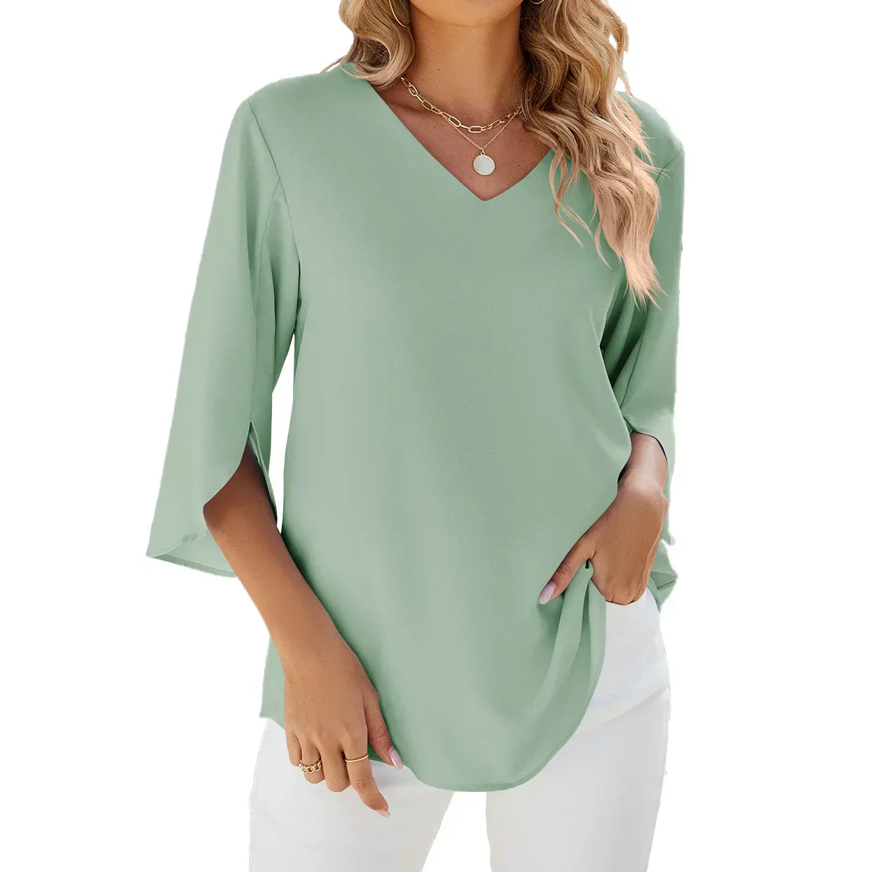 Isabelle | Blouse élégante à col en V