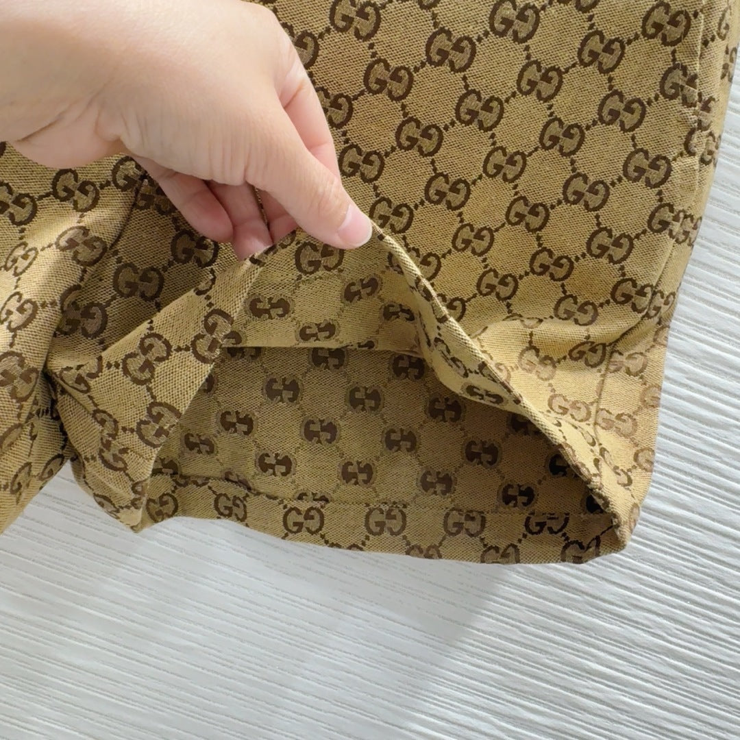 Gucci 2025 Short Camel and Ebony Polyester Fiber