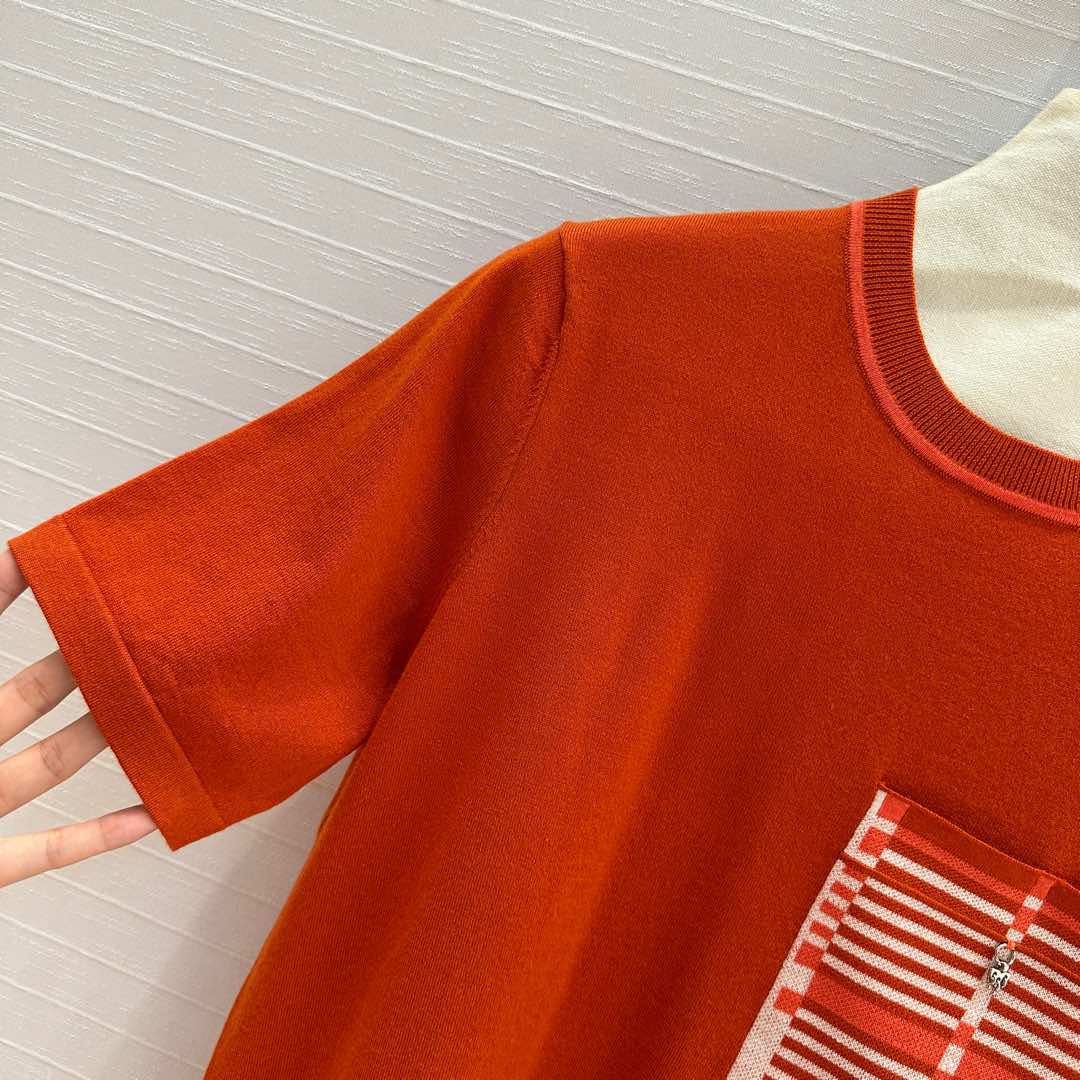 Hm 25 Short-sleeved Sweater Orange Wool