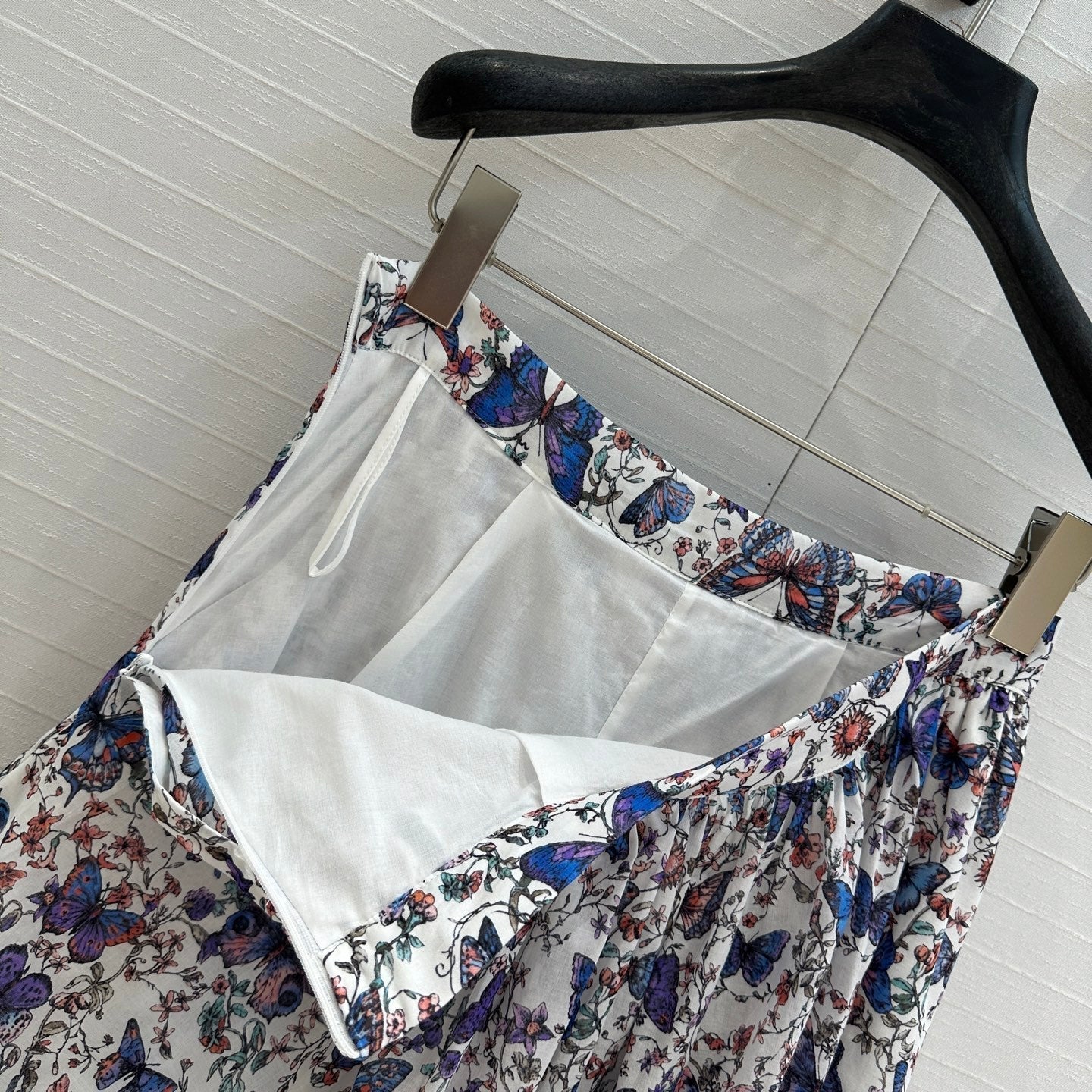 CD 2025 Butterfly Printed Long Skirt Multicolor Cotton