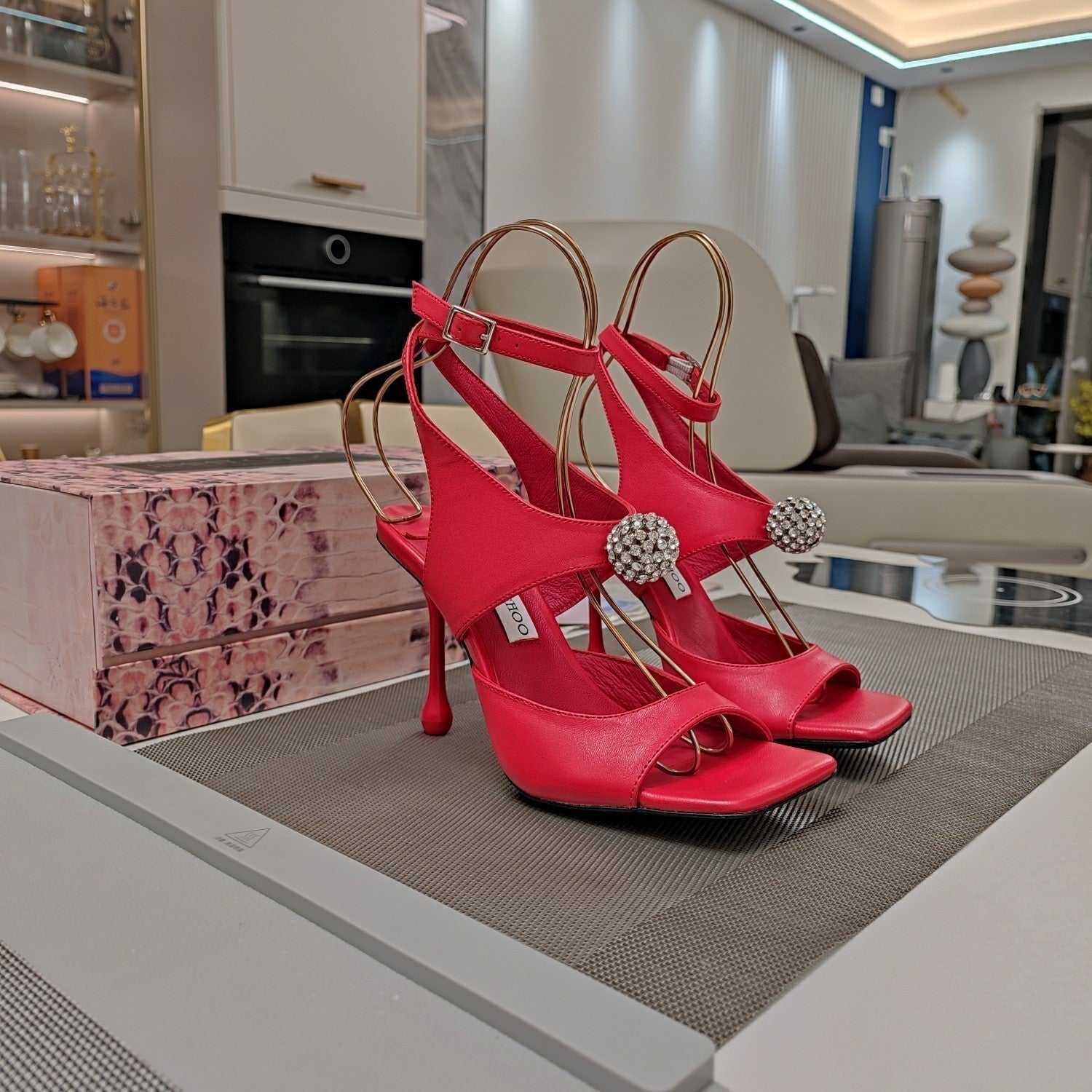 Jimmy 25 Orb 100 Sandal Red Nappa Leather 240018