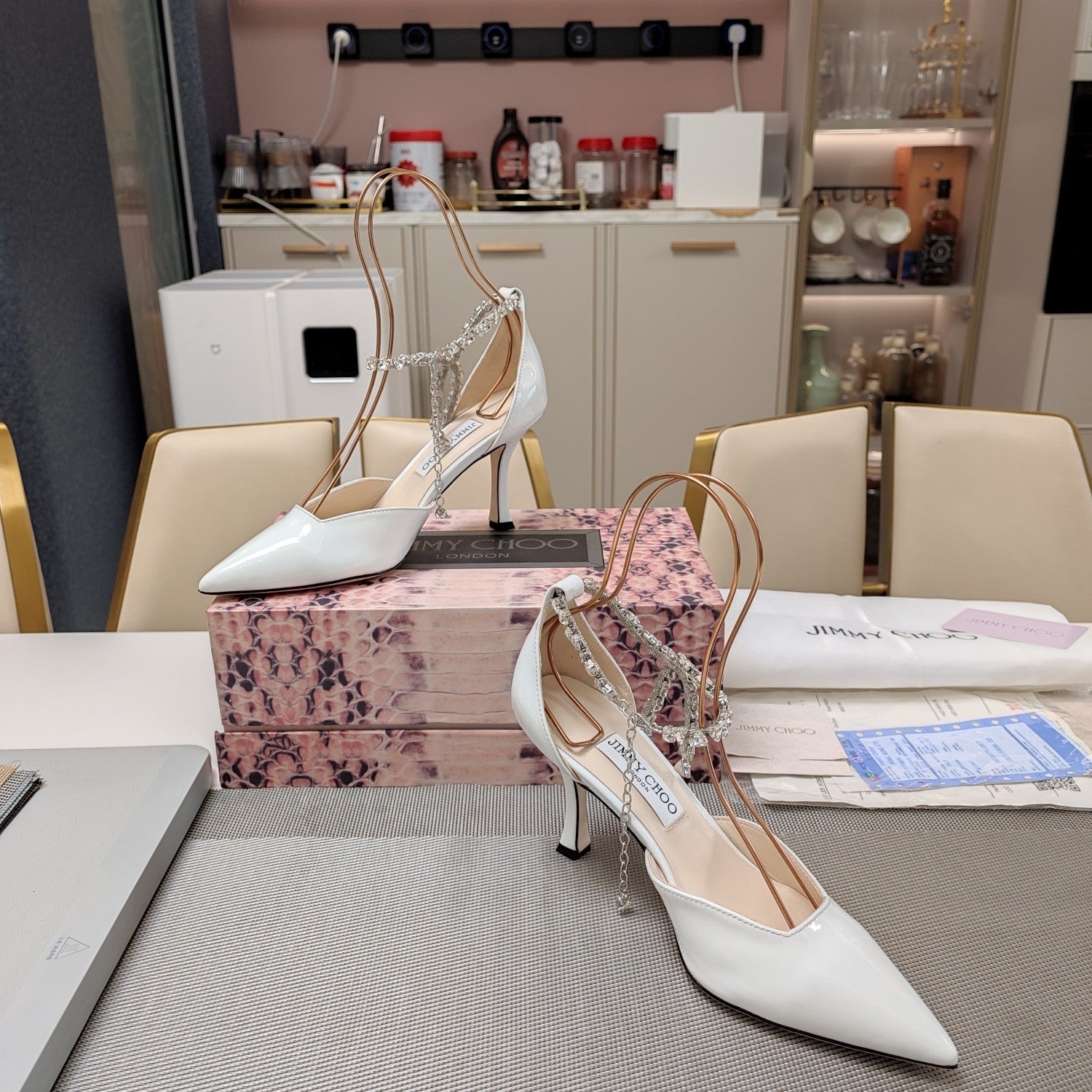 Jimmy 25 Stevie 80 Pumps White Patent Leather 240029