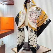 Legende Brodee Scarf 90 CM In Black Colorful Silk Twill 208578