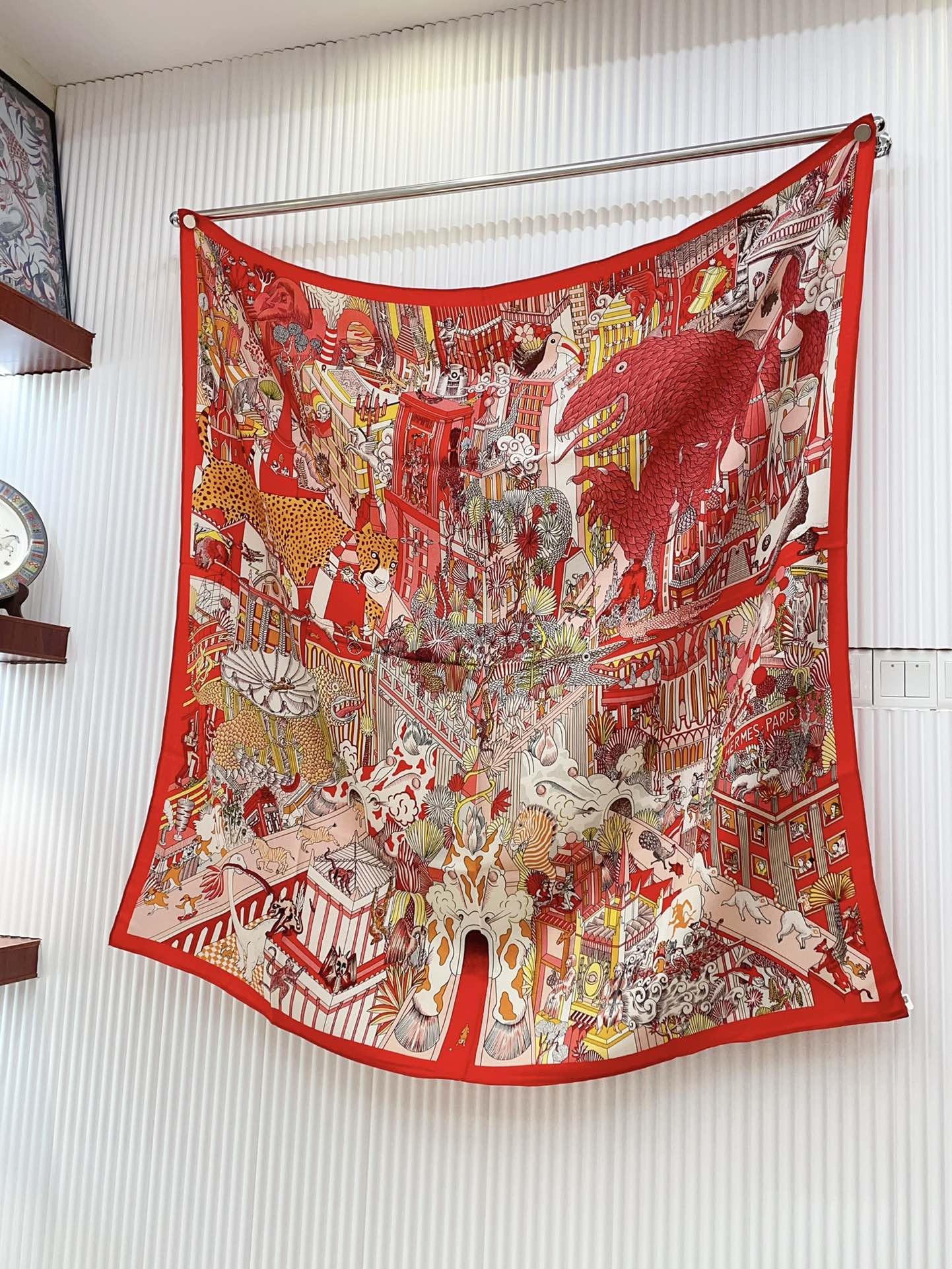 Animapolis Scarf Limited Edition 140 CM In Colorful Cashmere And Silk 306573