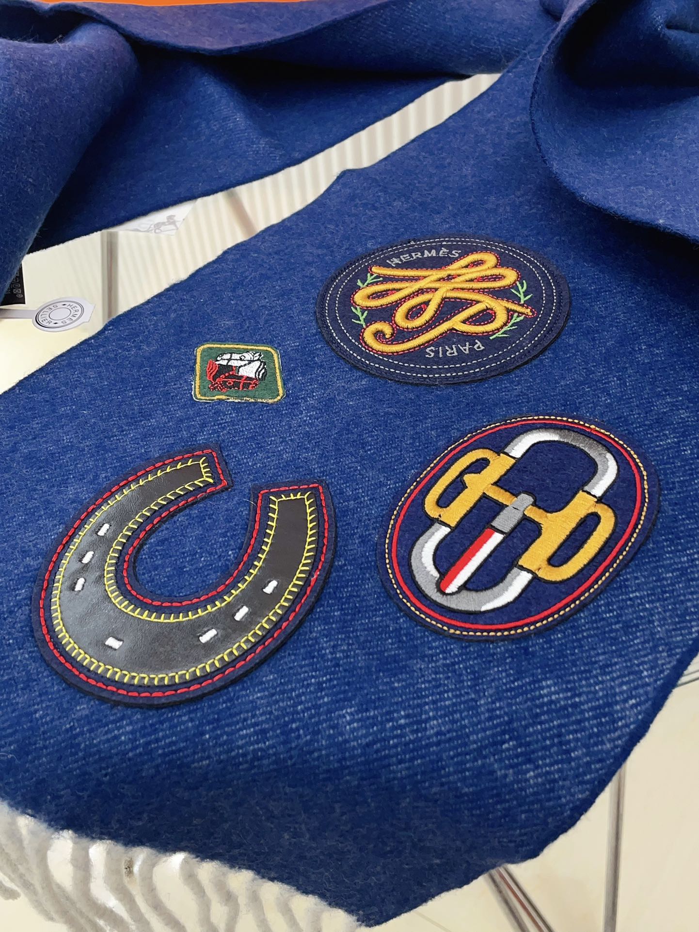 Scarf 160 CM In Blue Cashmere 334195