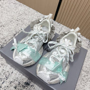 Balenciaga Sneaker Mesh Lace-up Light Blue Gray Fabric 534186