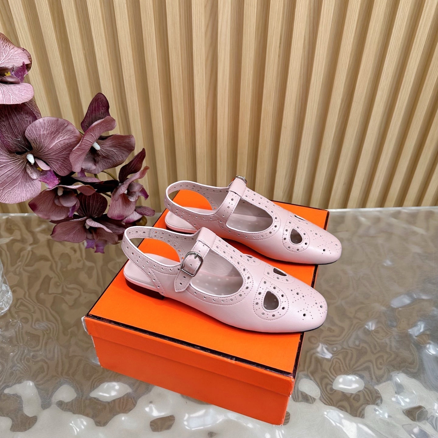 HM 25 Kim Slingback Pink Lambskin 352955