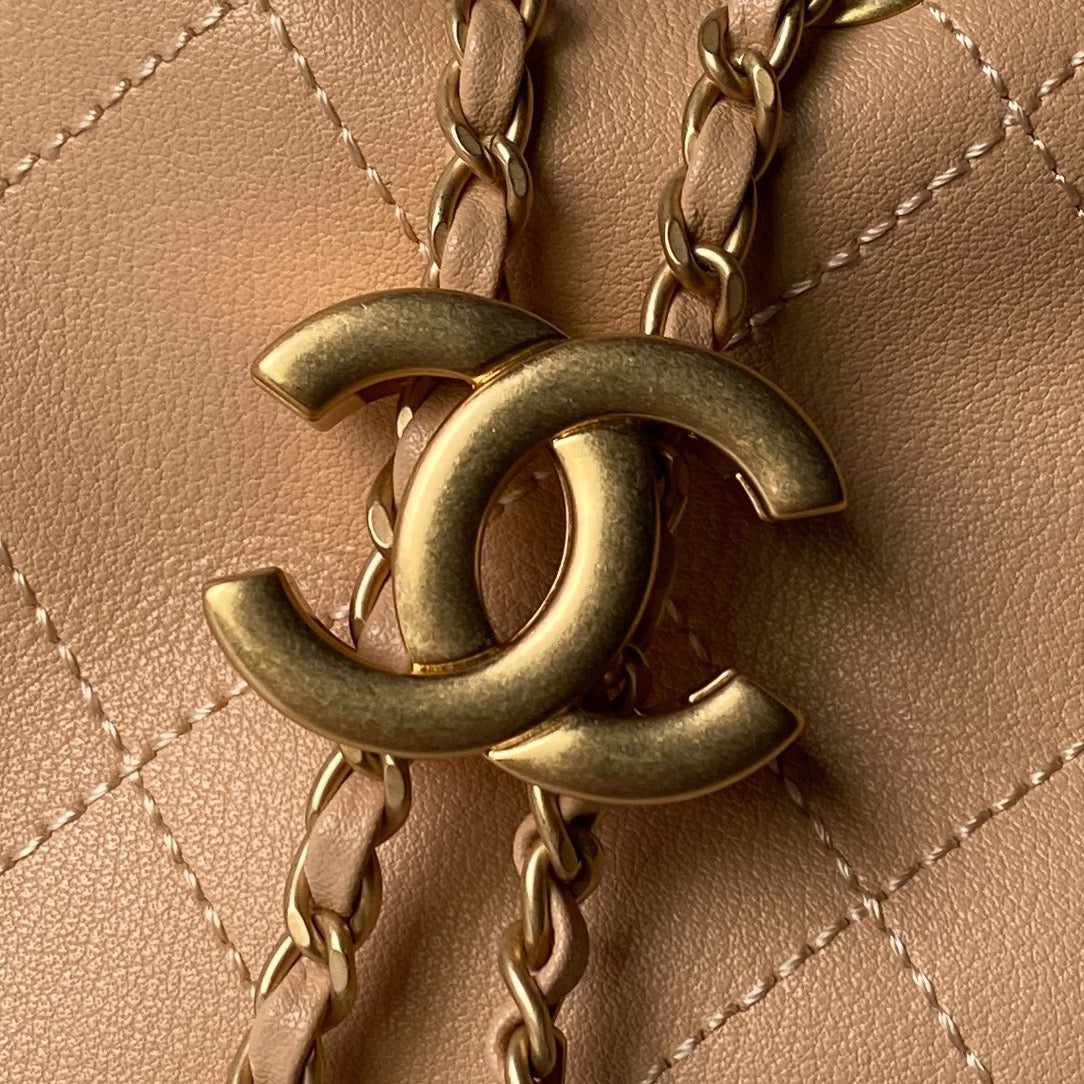 Chanel 2025 Hobo Bag 32cm Beige Calfskin 315839