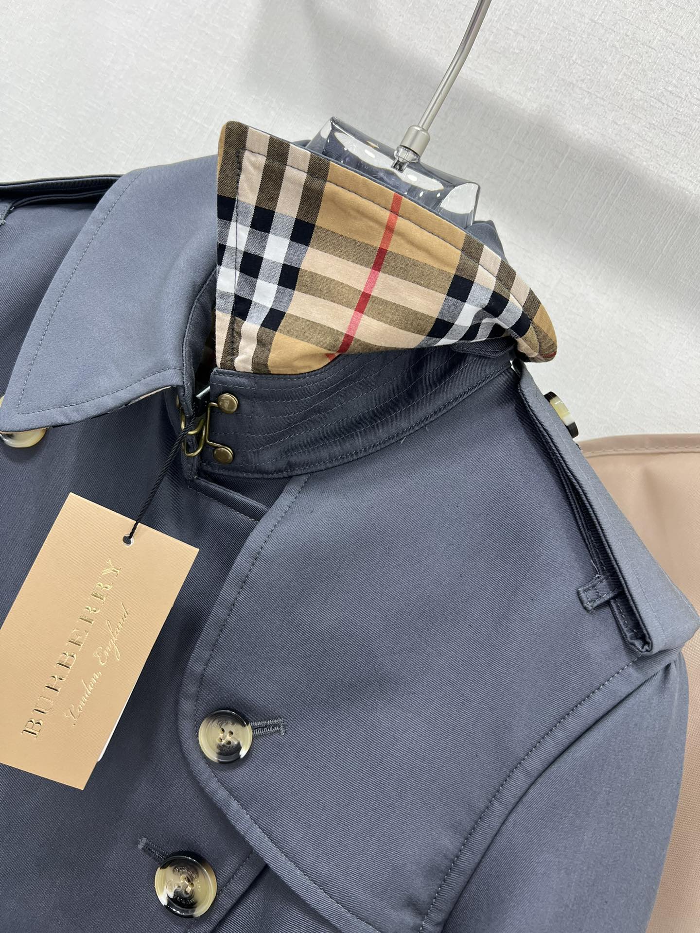 Bur 25 Long Coat Grey Blue Cotton 299471