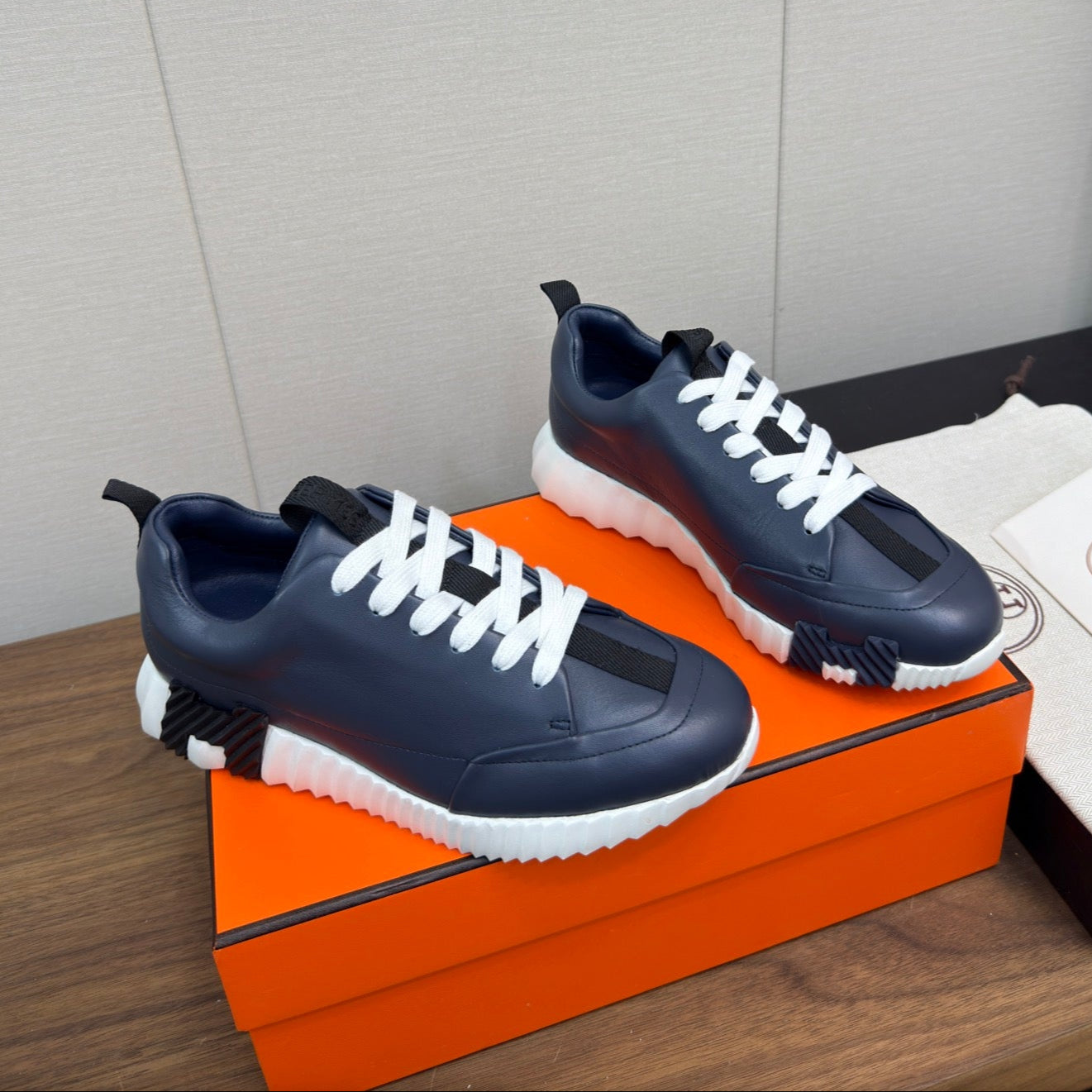 HM Bouncing Sneaker Navy Blue Calfskin 213526