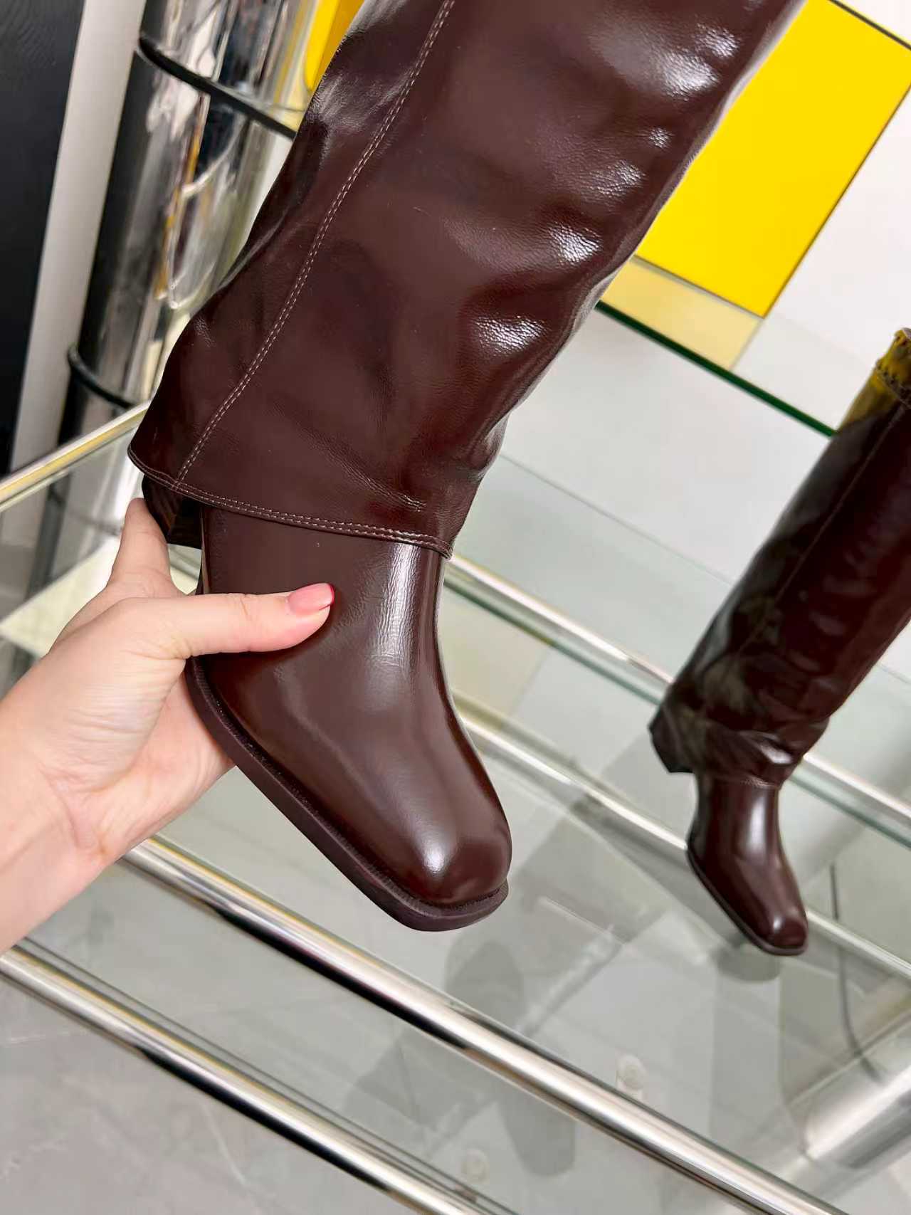 FENDI High boots  burgundy calfskin 521233