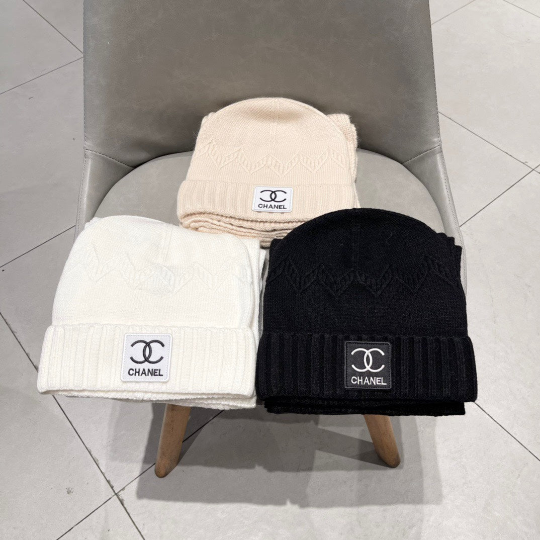 SET BEANIE HAT AND SCARF BLACK 427886