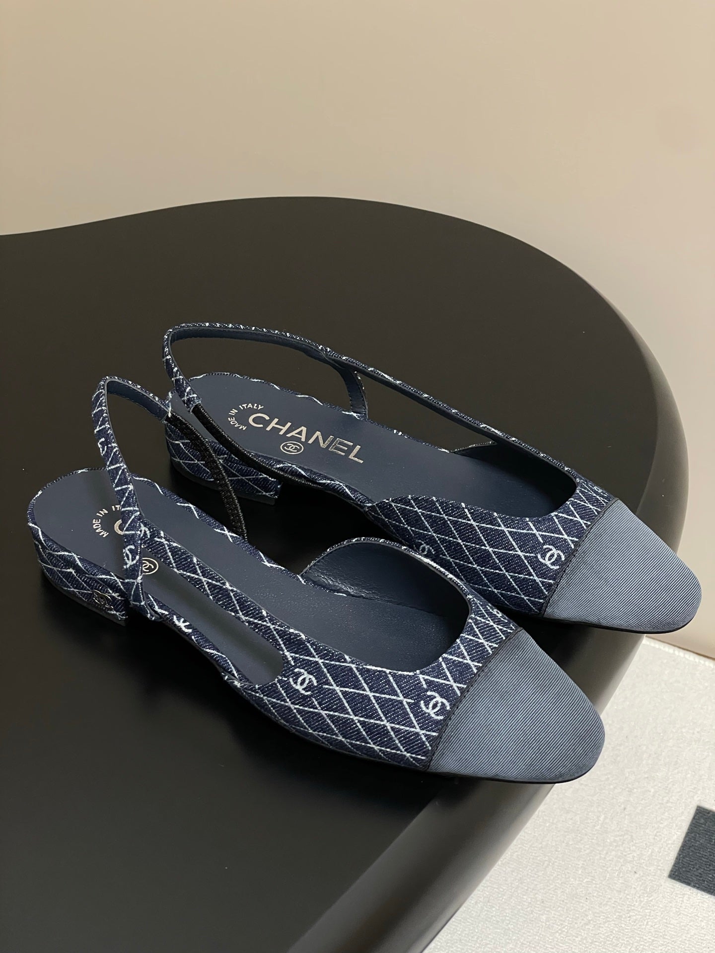 CC 25P Blue Black Quilted Denim