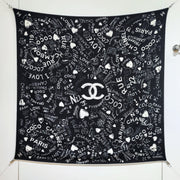 CC 25 Scarf 140CM Black White Cashmere 293081