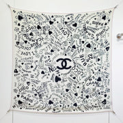 CC 25 Scarf 140CM White Black Colorful Cashmere 293079