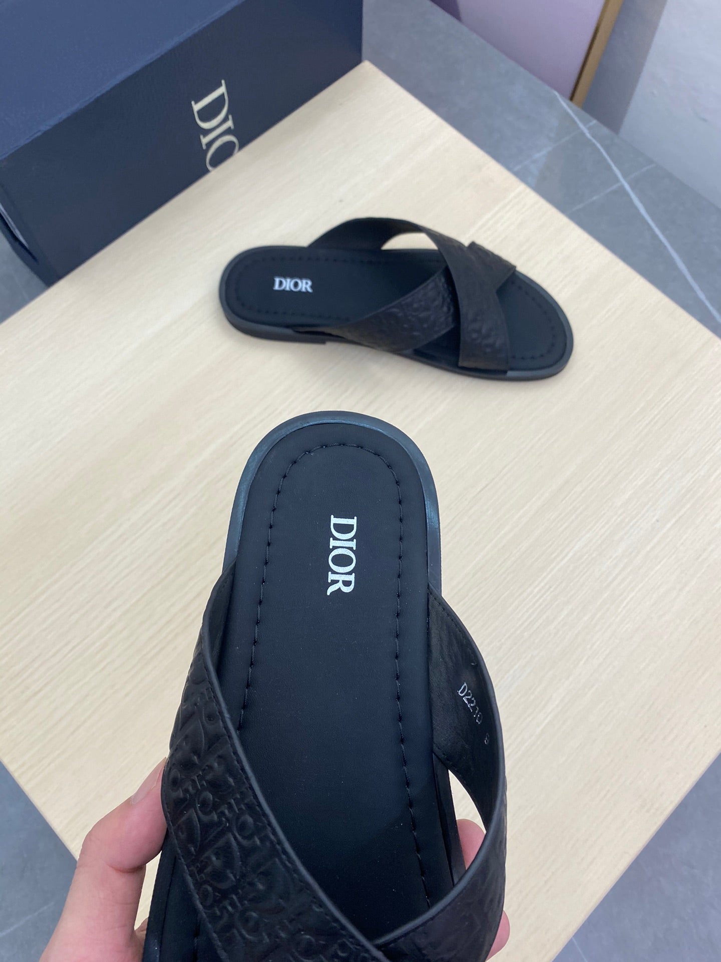 CD ALIAS SANDAL BLACK MONOGRAM CALFSKIN