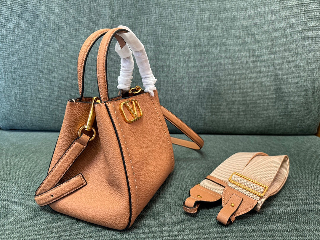 VALENTINO small 19 handbag brown calfskin 538537