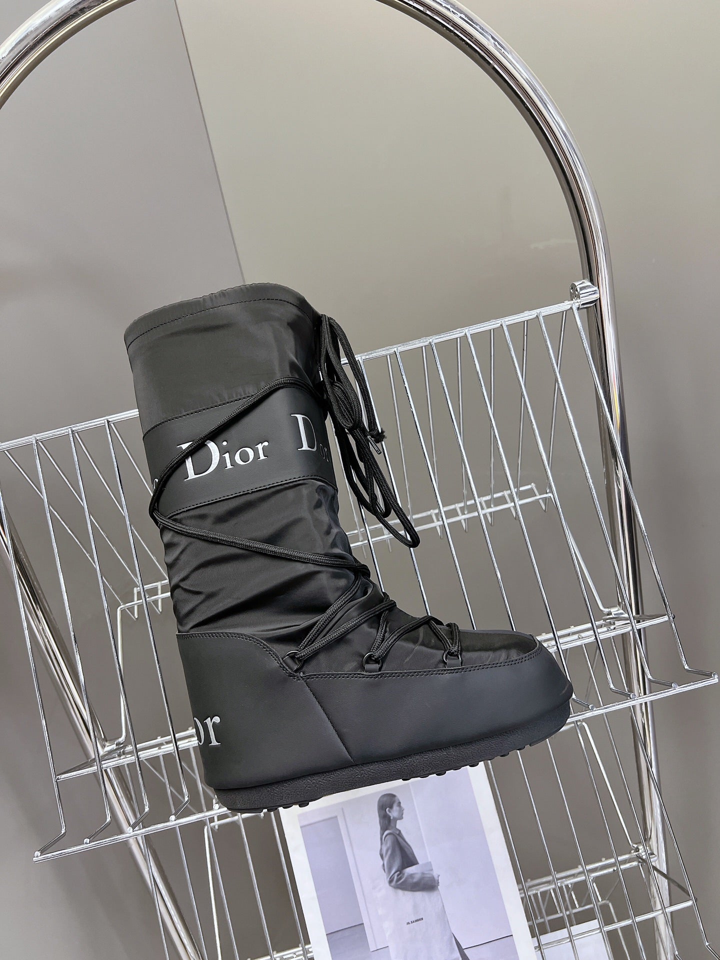 CD Short Boots 60mm In Black Cowhide 989716